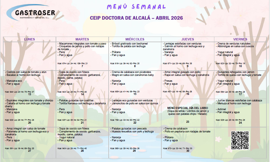 MENÚ DOCTORA ALCALÁ