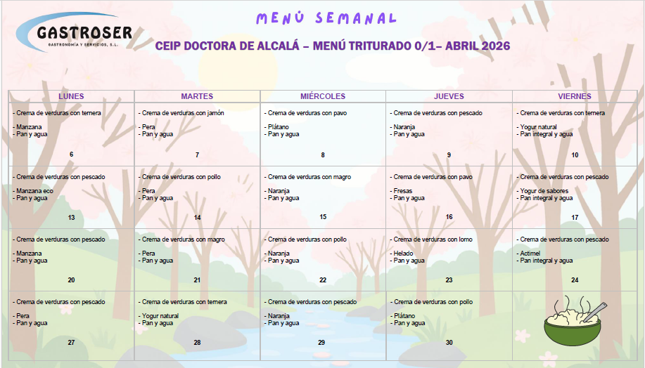 MENÚ PURES 0-1 AÑOS